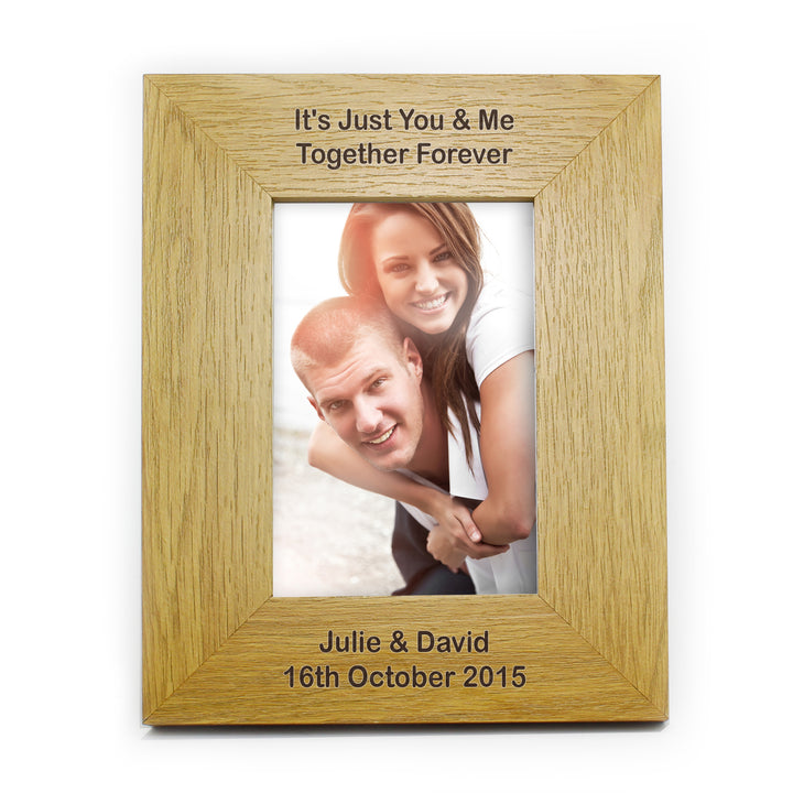 Buy Personalised Long Message 4x6 Oak Finish Photo Frame available now at www.giftsfinder.co.uk