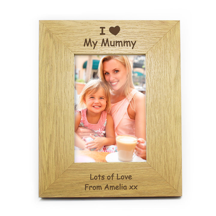 Buy Personalised I Heart 4x6 Oak Finish Photo Frame available now at www.giftsfinder.co.uk