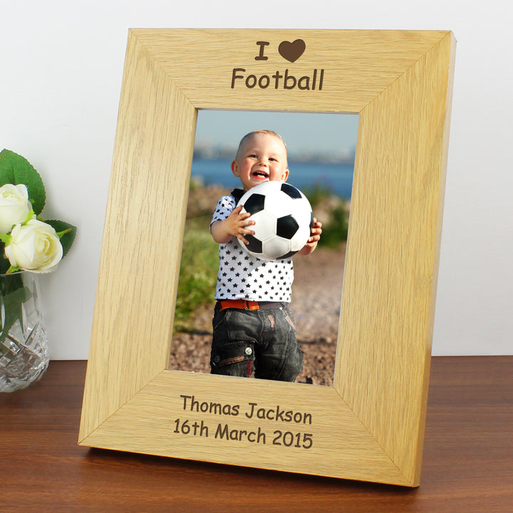 Buy Personalised I Heart 4x6 Oak Finish Photo Frame available now at www.giftsfinder.co.uk