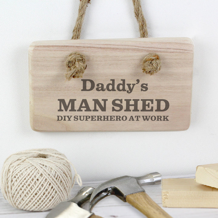 Buy Personalised Man At Work Wooden Sign available now at www.giftsfinder.co.uk