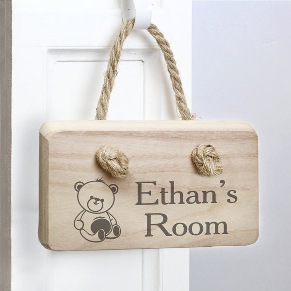 Personalised Teddy Wooden Sign in gift category Personalised Signs