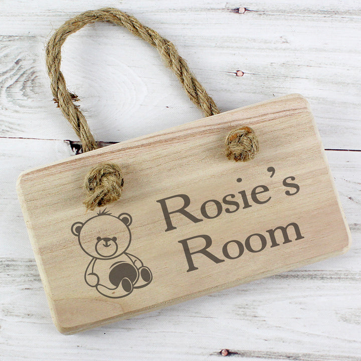 Personalised Teddy Wooden Sign in gift category Personalised Signs