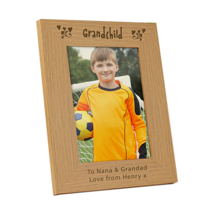 Buy Personalised Grandchild 5x7 Wooden Photo Frame at www.giftsfinder.co.uk