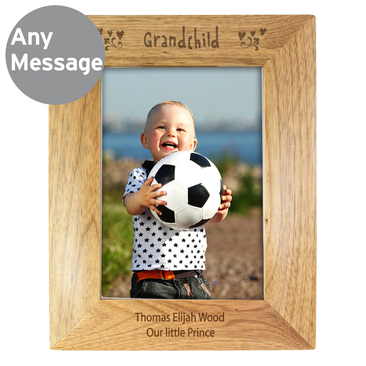 Buy Personalised Grandchild 5x7 Wooden Photo Frame at www.giftsfinder.co.uk