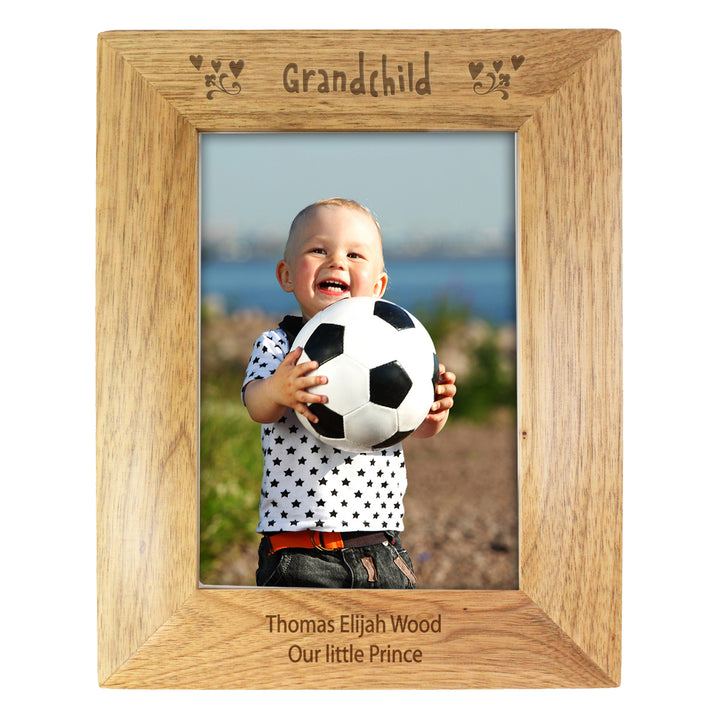 Buy Personalised Grandchild 5x7 Wooden Photo Frame at www.giftsfinder.co.uk