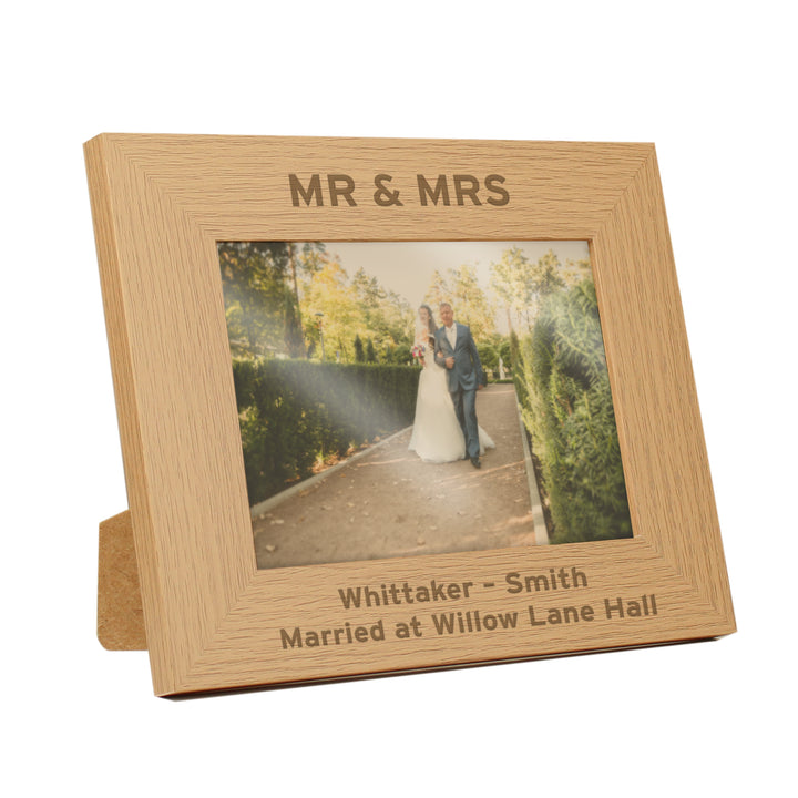 Buy Personalised Bold Text 7x5 Landscape Wooden Photo Frame at www.giftsfinder.co.uk