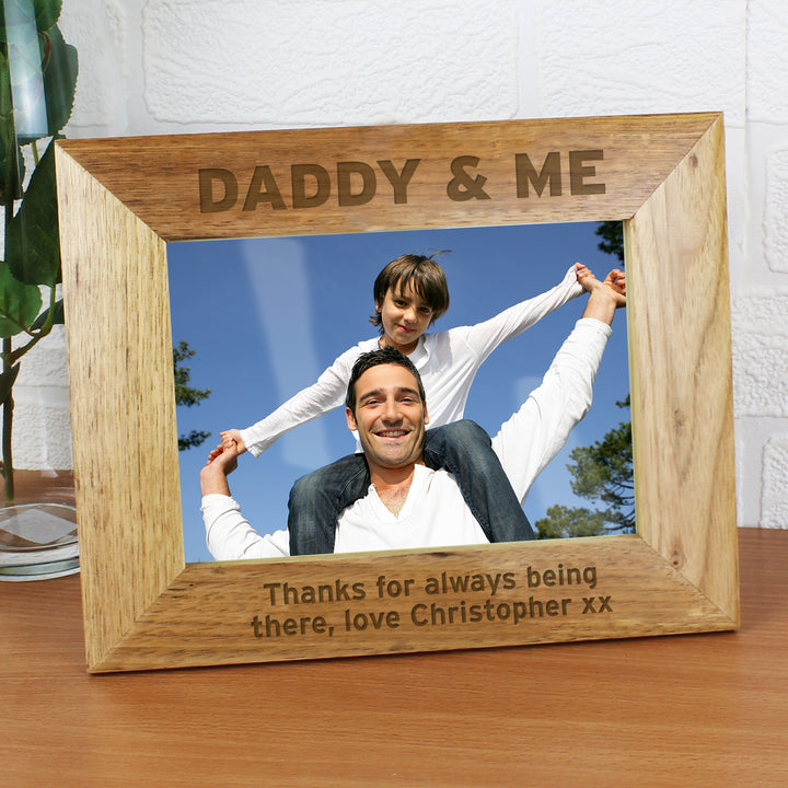 Buy Personalised Bold Text 7x5 Landscape Wooden Photo Frame at www.giftsfinder.co.uk