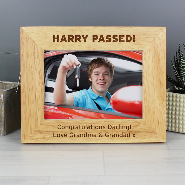 Buy Personalised Bold Text 5x7 Landscape Wooden Photo Frame available now at www.giftsfinder.co.uk