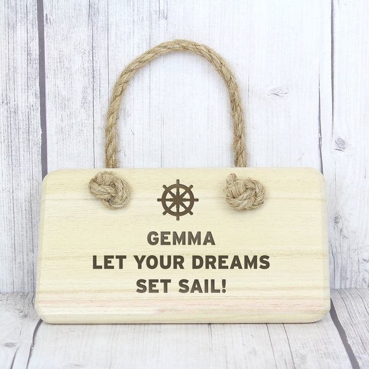 Buy Personalised Nautical Wooden Sign at www.giftsfinder.co.uk