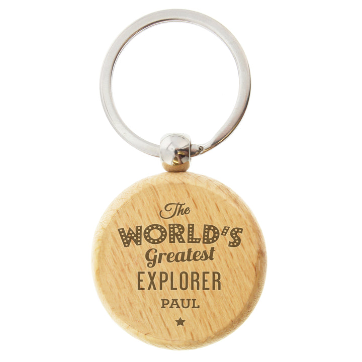 Buy Personalised 'The World's Greatest' Wooden Keyring at www.giftsfinder.co.uk