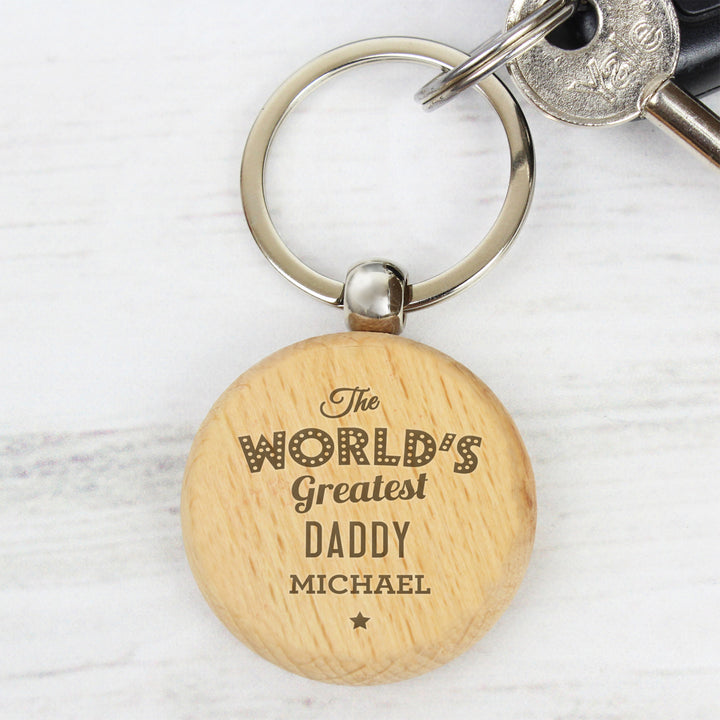 Buy Personalised 'The World's Greatest' Wooden Keyring at www.giftsfinder.co.uk