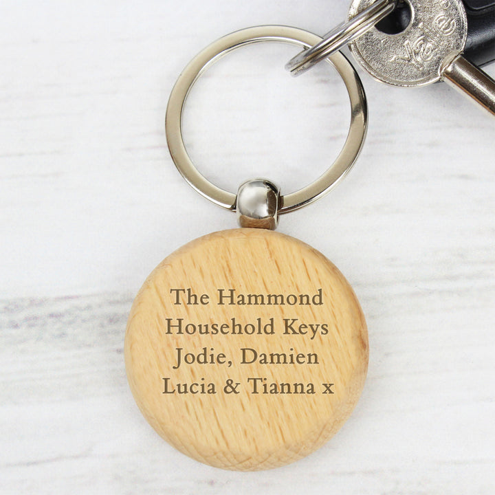 Buy Personalised Wooden Keyring at www.giftsfinder.co.uk