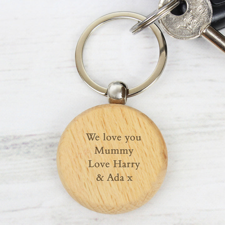 Buy Personalised Wooden Keyring at www.giftsfinder.co.uk