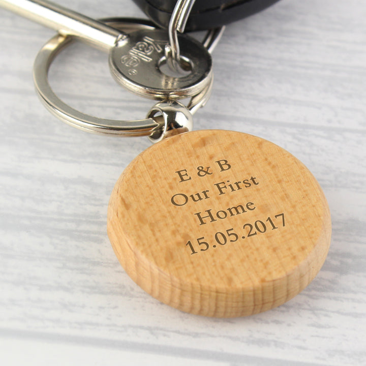 Buy Personalised Wooden Keyring at www.giftsfinder.co.uk