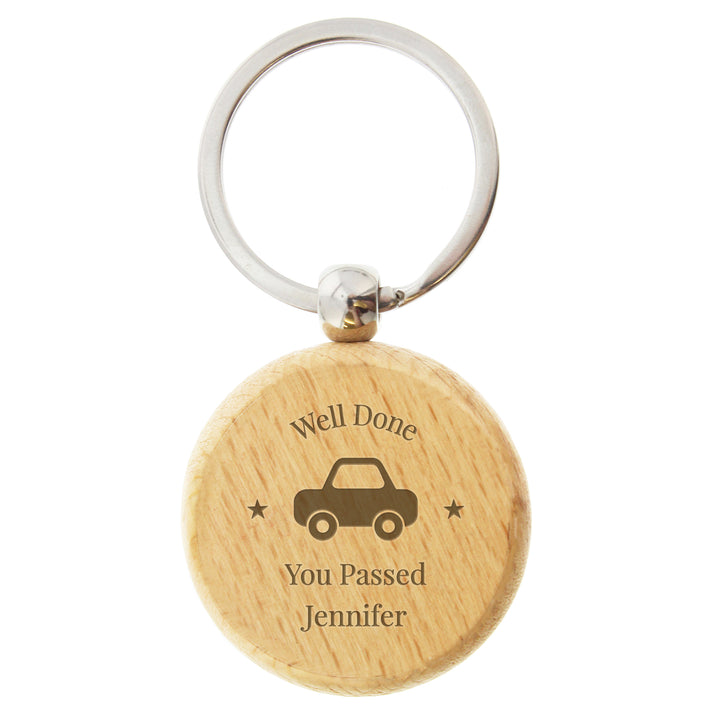 Personalised 'Car Motif' Wooden Keyring - part of the Gifts Finder Personalised Keyrings collection