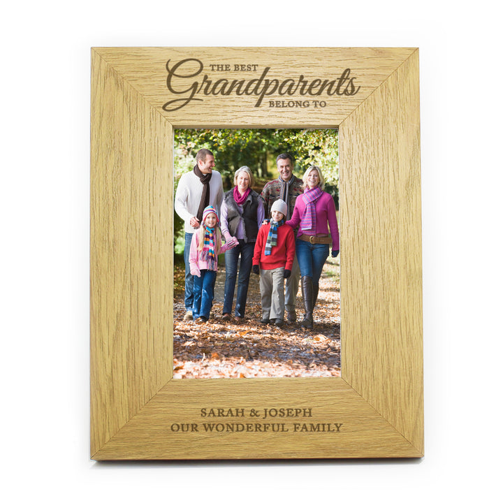 Personalised The Best Grandparents 6x4 Oak Finish Photo Frame in gift category Photo Frames, Albums and Guestbooks