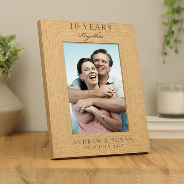 Buy Personalised Anniversary 5x7 Wooden Photo Frame available now at www.giftsfinder.co.uk