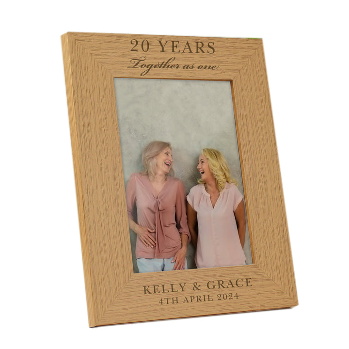 Personalised Anniversary 5x7 Inch Wooden Photo Frame - part of the Gifts Finder Wooden collection