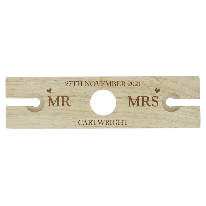 Buy Personalised Married Couple Wine Glass & Bottle Holder at www.giftsfinder.co.uk