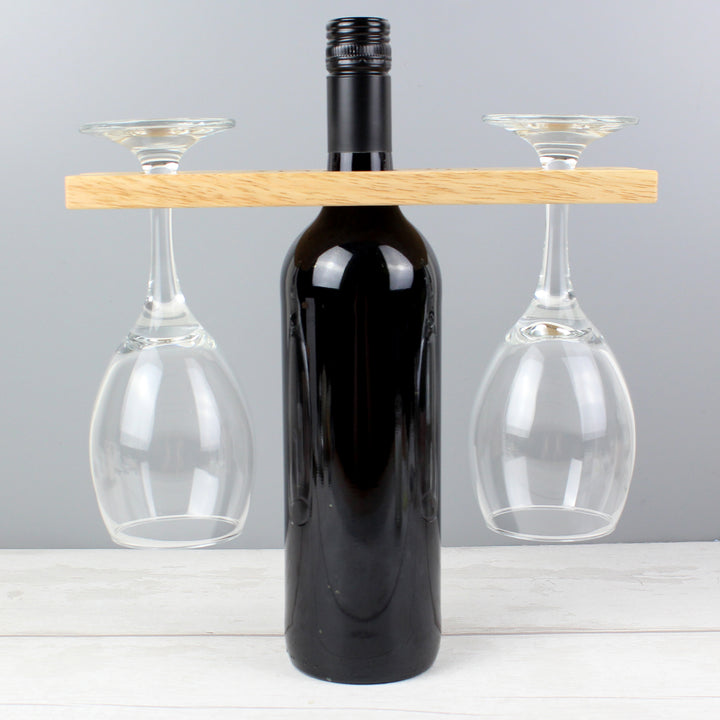 Buy Personalised Married Couple Wine Glass & Bottle Holder at www.giftsfinder.co.uk