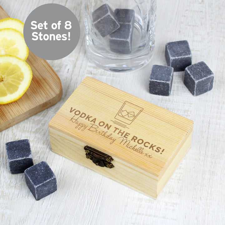 Buy Personalised On The Rocks Cooling Stones at www.giftsfinder.co.uk