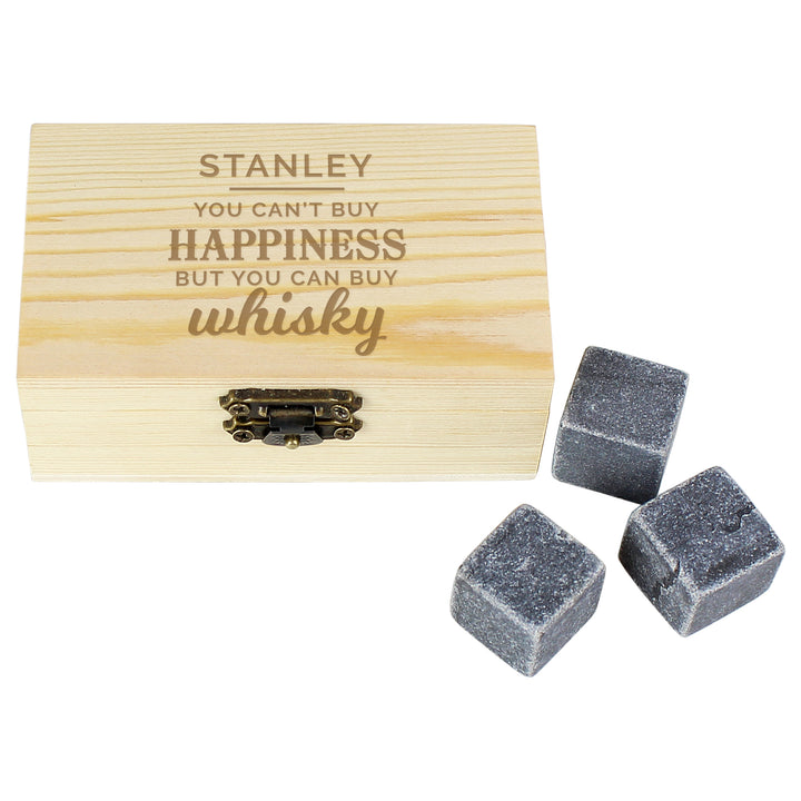 Personalised Happiness Whisky Stones - part of the Gifts Finder Personalised Whisky Glasses, Decanters & Gift Sets collection