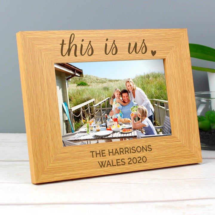 Personalised 'this Is Us' 6x4 Inch Landscape Wooden Photo Frame