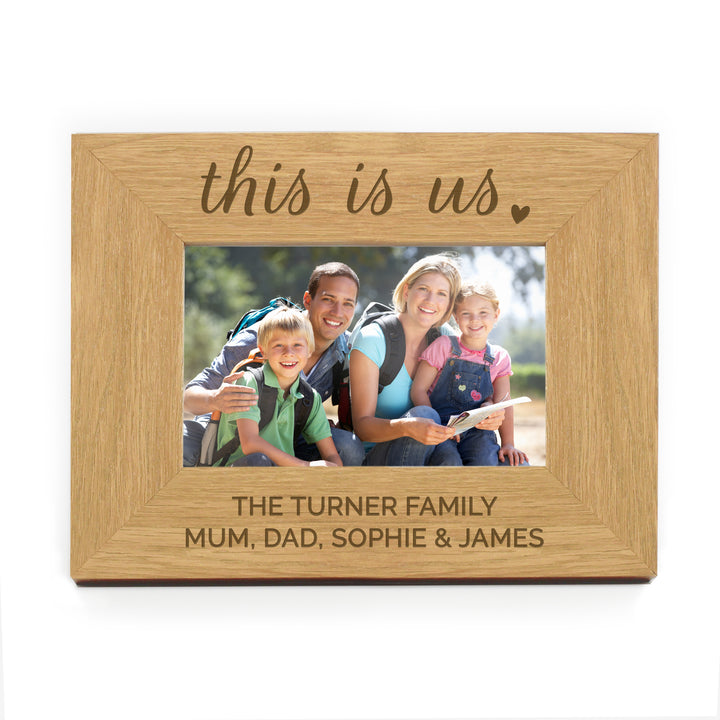 Personalised 'this Is Us' 6x4 Inch Landscape Wooden Photo Frame