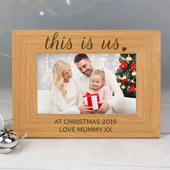 Personalised 'this Is Us' 6x4 Inch Landscape Wooden Photo Frame