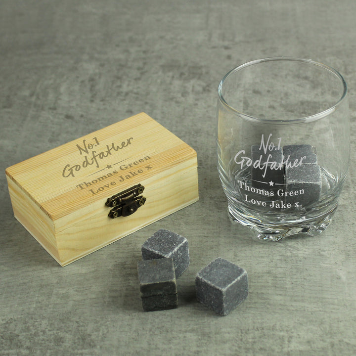 Buy Personalised No.1 Cooling Stones & Glass Set at www.giftsfinder.co.uk