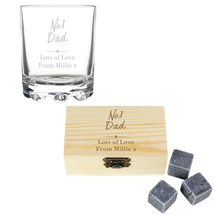 Personalised No.1 Cooling Stones & Glass Set