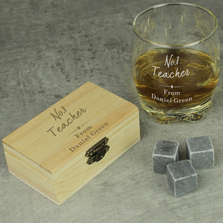 Buy Personalised No.1 Cooling Stones & Glass Set at www.giftsfinder.co.uk