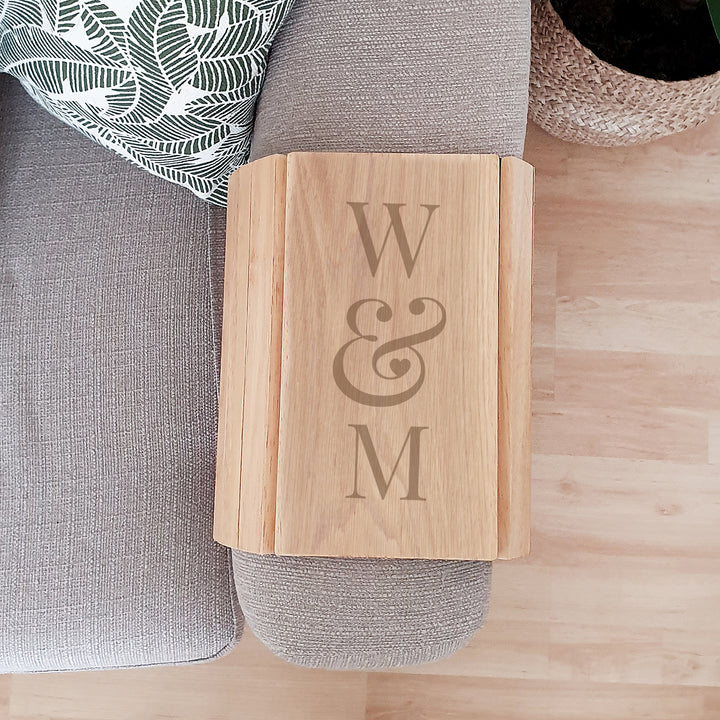 Personalised Initials Wooden Sofa Tray - part of the Gifts Finder Personalised Sofa Trays collection