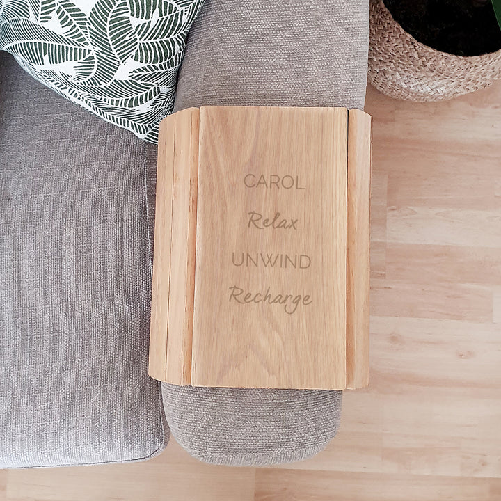 Buy Personalised Wooden Sofa Tray at www.giftsfinder.co.uk