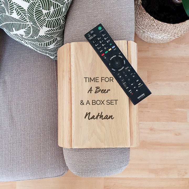 Buy Personalised Wooden Sofa Tray at www.giftsfinder.co.uk