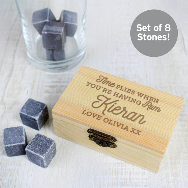 Buy Personalised Time Flies When You're Having Rum Cooling Stones at www.giftsfinder.co.uk