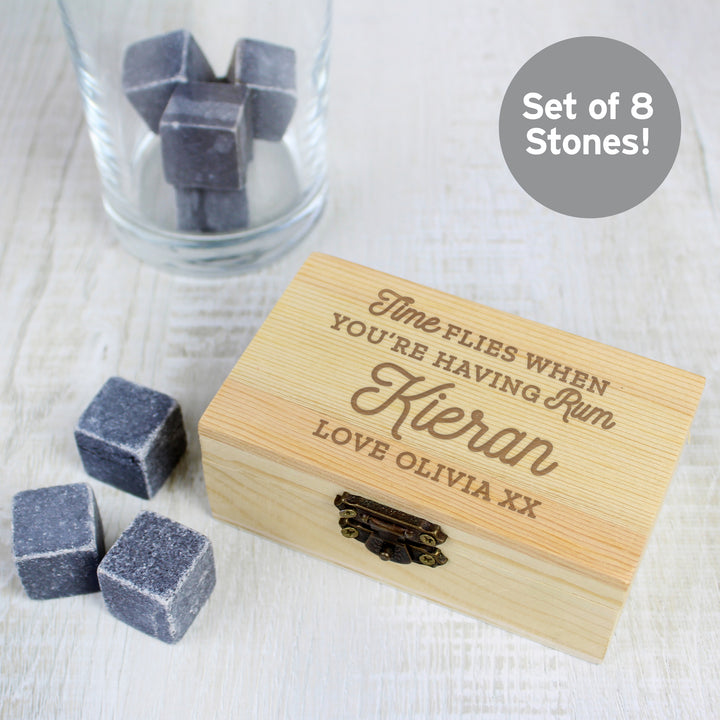 Personalised Time Flies When You're Having Rum Cooling Stones - part of the Gifts Finder Personalised Cooling Stones collection