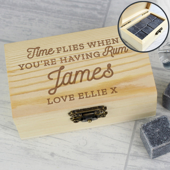 Personalised Time Flies When You're Having Rum Cooling Stones - part of the Gifts Finder Personalised Cooling Stones collection