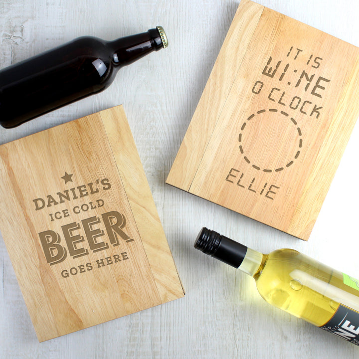 Personalised Its Wine O'Clock Wooden Sofa Tray - part of the Gifts Finder Personalised Sofa Trays collection