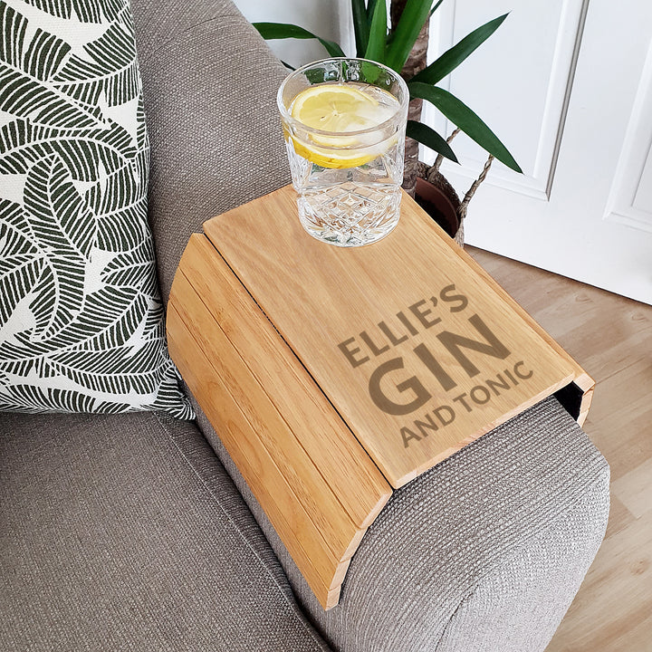 Buy Personalised Large Free Text Wooden Sofa Tray at www.giftsfinder.co.uk