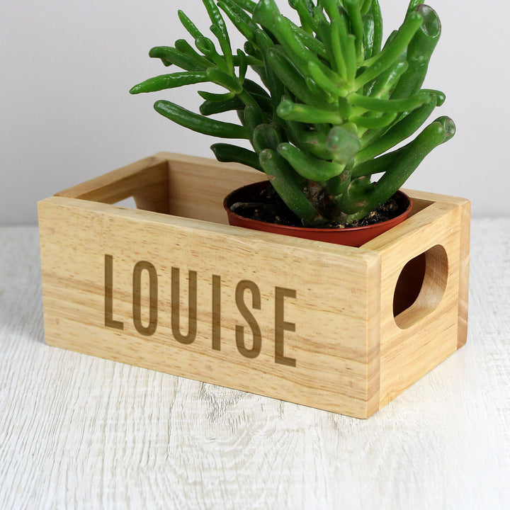 Buy Personalised Name Only Mini Wooden Crate at www.giftsfinder.co.uk