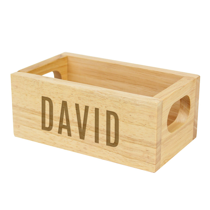 Buy Personalised Name Only Mini Wooden Crate at www.giftsfinder.co.uk