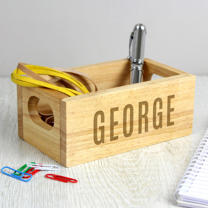 Buy Personalised Name Only Mini Wooden Crate at www.giftsfinder.co.uk