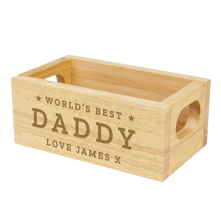 Buy Personalised Worlds Best Mini Wooden Crate at www.giftsfinder.co.uk