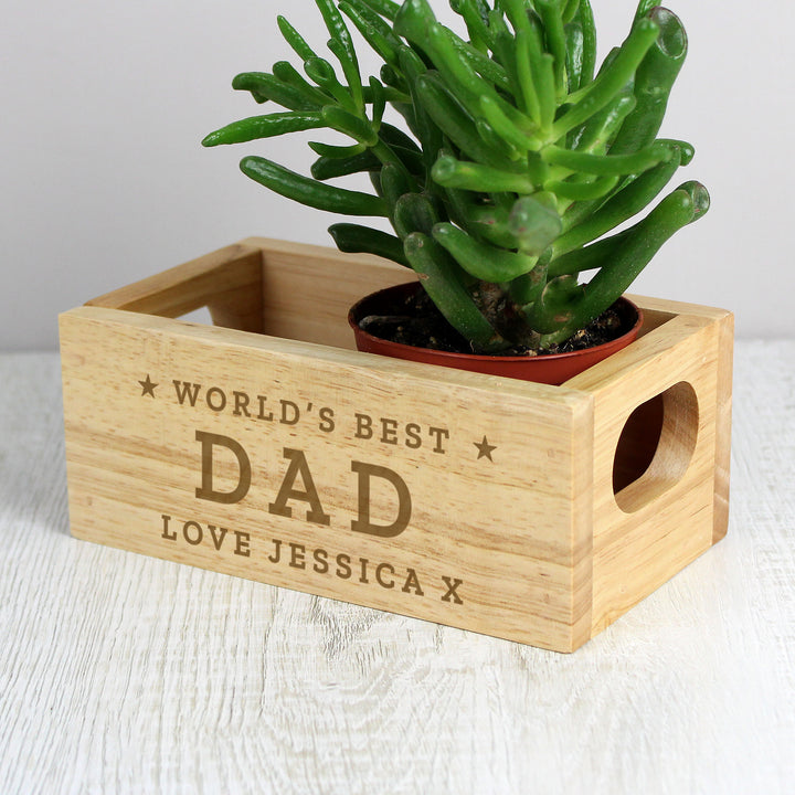 Buy Personalised Worlds Best Mini Wooden Crate at www.giftsfinder.co.uk