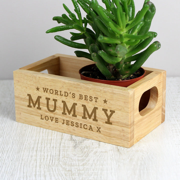 Buy Personalised Worlds Best Mini Wooden Crate at www.giftsfinder.co.uk