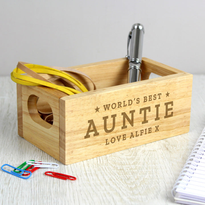 Buy Personalised Worlds Best Mini Wooden Crate at www.giftsfinder.co.uk