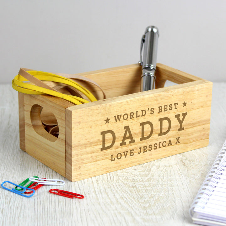 Buy Personalised Worlds Best Mini Wooden Crate at www.giftsfinder.co.uk