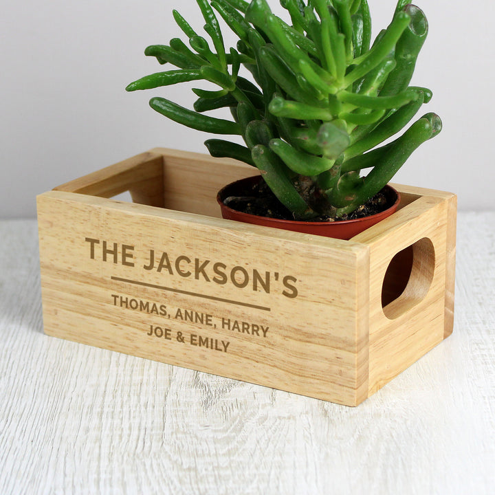 Buy Personalised Free Text Mini Wooden Crate at www.giftsfinder.co.uk