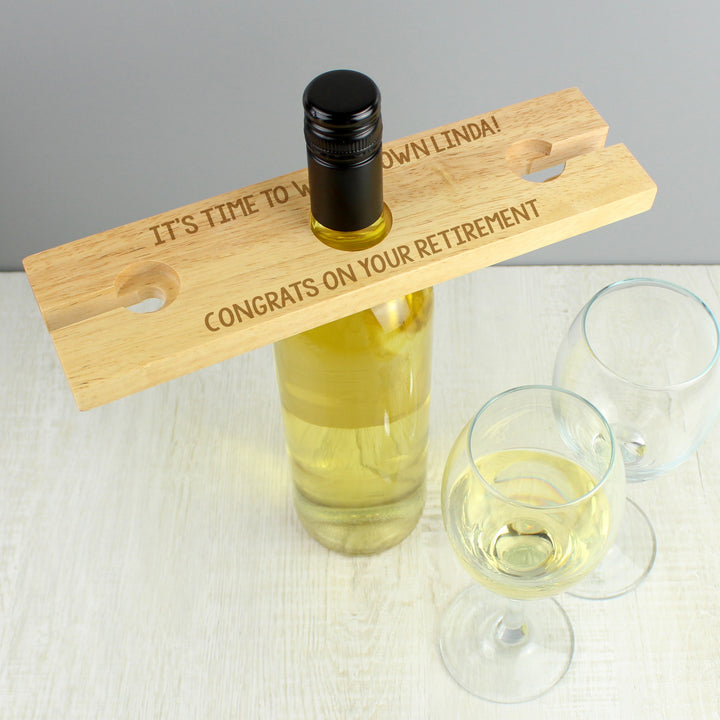 Buy Personalised Free Text Wine Glass & Bottle Holder at www.giftsfinder.co.uk